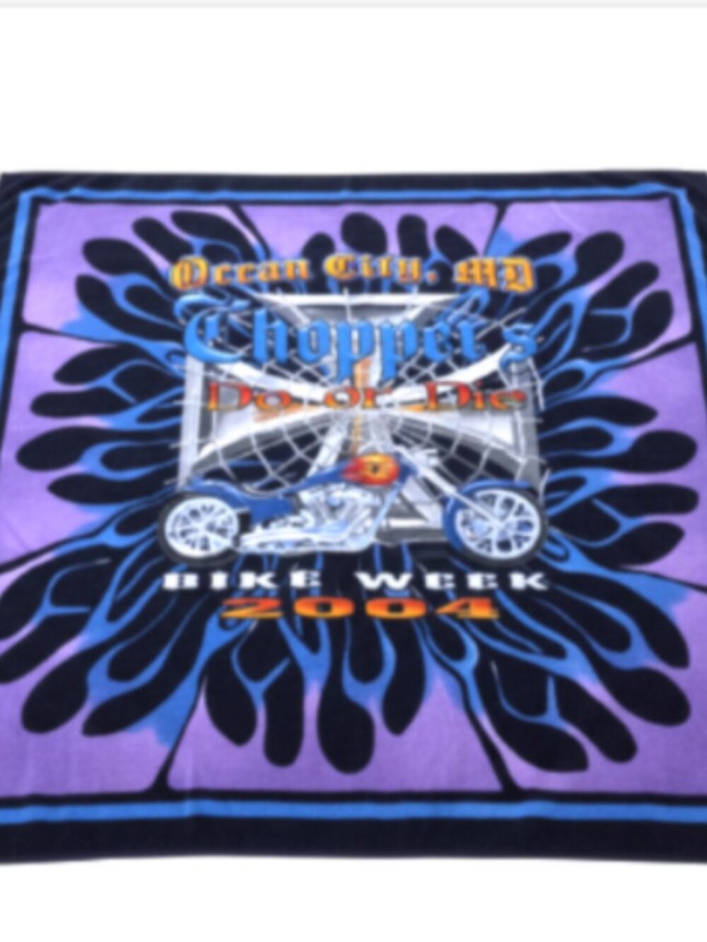 Bike Week 2004 Ocean City MD  Biker Bandana Choppers Do or Die 20" Square